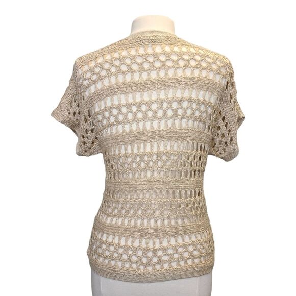 Forever 21 Beige Crochet Knit Pullover Top S - Picture 2 of 15